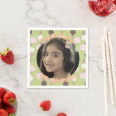 Eiscreme-Party Geburtstags-Foto Serviette (Beispiel)