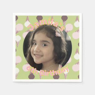 Eiscreme-Party Geburtstags-Foto Serviette