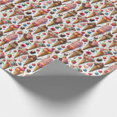 Eiscreme-Party Geschenkpapier (Ecke)