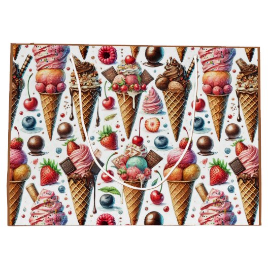 Eiscreme-Party Große Geschenktüte (Rückseite)