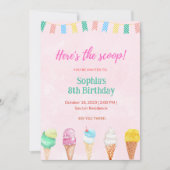 Eiscreme-Party Hier ist die Scoop Einladungskarte Einladung (Vorderseite)
