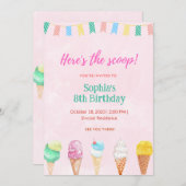 Eiscreme-Party Hier ist die Scoop Einladungskarte Einladung (Vorne/Hinten)