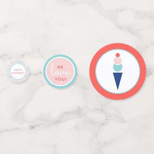 Eiscreme-Party Konfetti (Vorderseiten)