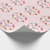 Eiscreme-Party-Lutscher-Kegel Rosa Geschenkpapier (Ecke)