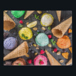 Eiscreme-Party Modernes, farbenfrohes Dessert Puzzle<br><div class="desc">Dieses Essensdesign beinhaltet Waffelkons und verschiedene Eissorten auf einem Tablett mit Beeren und Nüssen #icecream #sweet #dessert #Leckerei #Party #Geburtstag #Festivalfeier #sorbet #gift #gift #gift #puzzle #puzzles #jigsaw #jigsawpuzzle #fun #games</div>