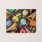 Eiscreme-Party Modernes, farbenfrohes Esstisch Puzzle (Horizontal)