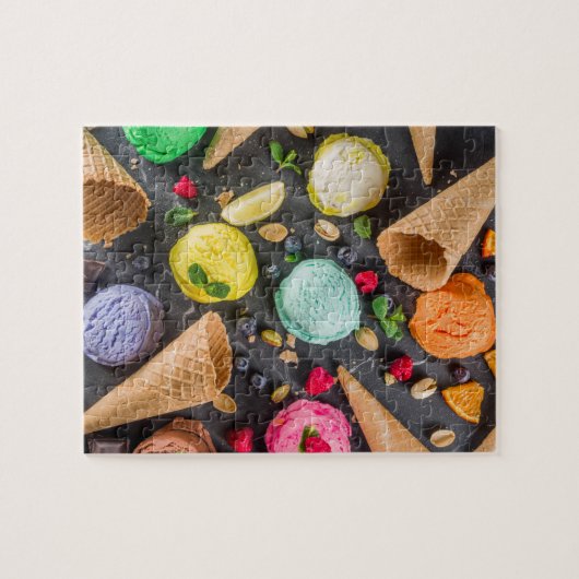 Eiscreme-Party Modernes, farbenfrohes Esstisch Puzzle (Horizontal)