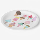 Eiscreme-Party Pappteller (Schrägansicht)