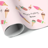 Eiscreme-Party Popsicles Conink Geschenkpapier (Rolleneckpunkt)