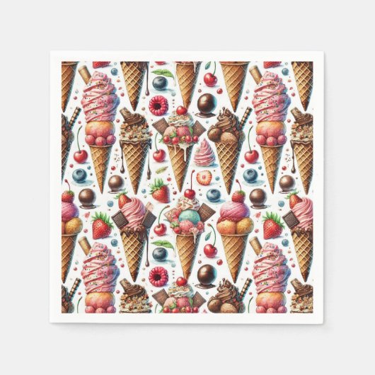 Eiscreme-Party Serviette (Vorderseite)
