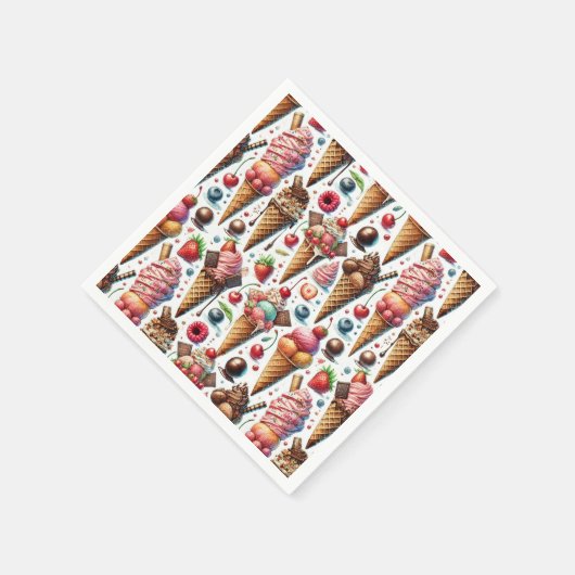 Eiscreme-Party Serviette (Ecke)