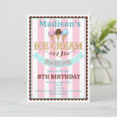 Eiscreme-Partyveranstaltung Einladungen (Stehend Vorderseite)