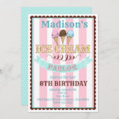 Eiscreme-Partyveranstaltung Einladungen (Vorne/Hinten)