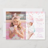 Eiscreme Pastell Geburtstag Foto Dank Karte (Vorderseite)