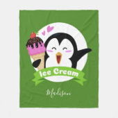 Eiscreme Penguin individuelle Name- und Farbtücher Fleecedecke (Vorderseite)