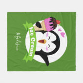 Eiscreme Penguin individuelle Name- und Farbtücher Fleecedecke (Vorderseite (Horizontal))