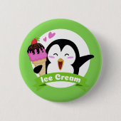 Eiscreme-Penguin-Knöpfe Button (Vorderseite)