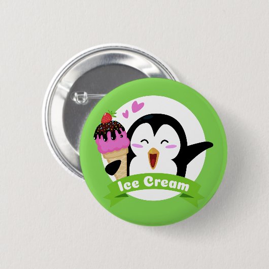 Eiscreme-Penguin-Knöpfe Button (Vorne & Hinten)