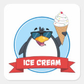 Eiscreme Penguin Sonnenbrille Square Sticker (Vorderseite)