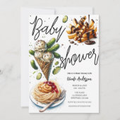 Eiscreme & Pickles Gewürzkräuter Kinderdusche Einladung (Vorderseite)