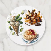 Eiscreme & Pickles Gewürzkräuter Kinderdusche Geschenkanhänger (Rückseite)