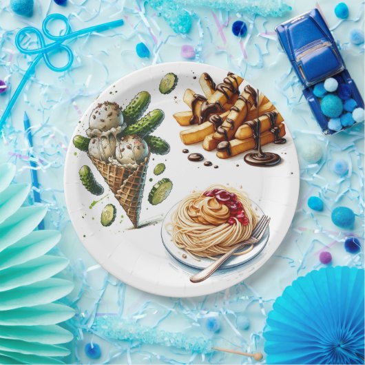 Eiscreme & Pickles Gewürzkräuter Kinderdusche Pappteller (Party)