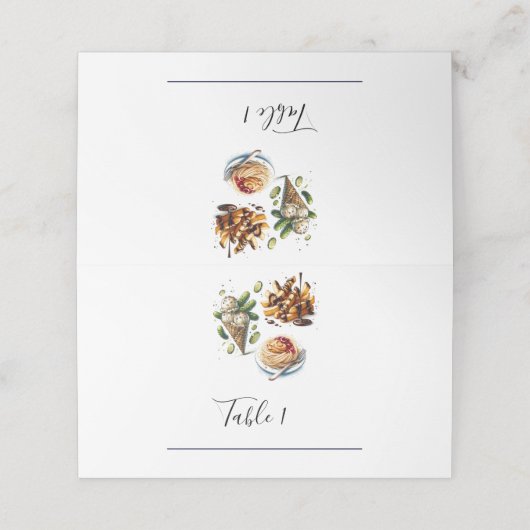 Eiscreme Pickles Weiße Krabben Kinderdusche Platzkarte (Außenseite Aufgefaltet)