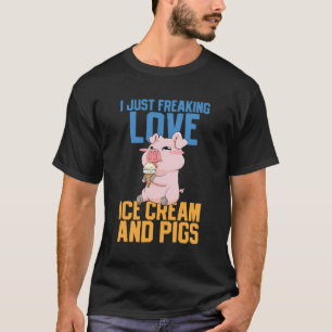 Eiscreme Pig Kawaii Anime Niedliches Geschenk T-Shirt