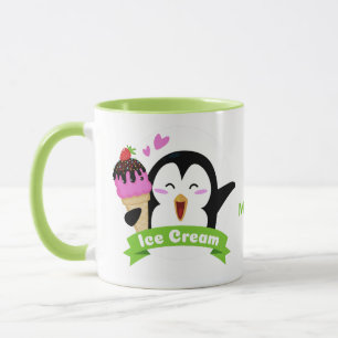 Eiscreme Pinguin individuelle Name Tasse