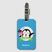 Eiscreme Pinguin individuelle Name und Farbe Gepäckanhänger (Vorderseite Vertikal)