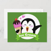 Eiscreme Pinguin Postkarte (Vorne/Hinten)