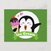 Eiscreme Pinguin Postkarte (Vorderseite)