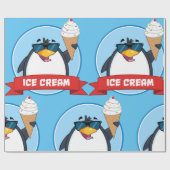 Eiscreme-Pinguin-Sonnenbrillen-Umschlagpapier Geschenkpapier (Flach)