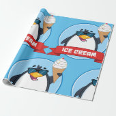 Eiscreme-Pinguin-Sonnenbrillen-Umschlagpapier Geschenkpapier (Ungerollt)