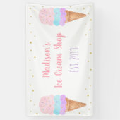 Eiscreme Pink Gold Pastell Geburtstag Banner (Vertikal)