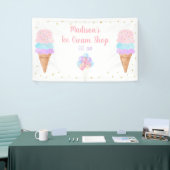 Eiscreme Pink Gold Pastell Geburtstag Banner (Messeveranstaltung)