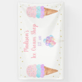 Eiscreme Pink Gold Pastell Geburtstag Banner (Vertikal)
