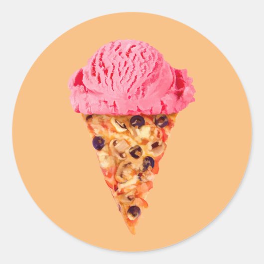 Eiscreme Pizza Klassischer Rundsticker Runder Aufkleber (Vorderseite)