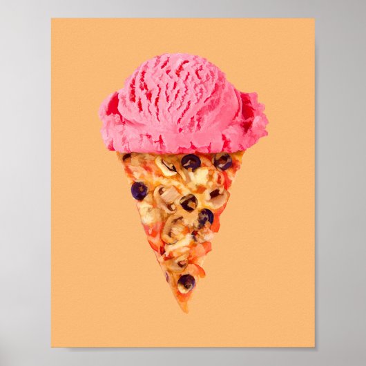 Eiscreme Pizza Poster (Vorne)