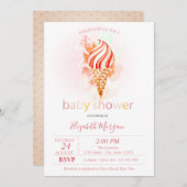 Eiscreme Polka Dots Babydusche Einladung (Vorne/Hinten)