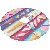 Eiscreme Polyester Weihnachtsbaumdecke (Schrägansicht)