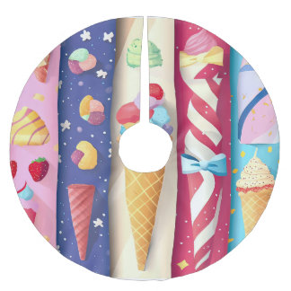 Eiscreme Polyester Weihnachtsbaumdecke