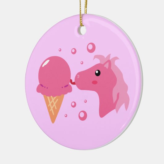 Eiscreme Pony Keramik Ornament (Links)