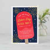 Eiscreme-Pop Arbeitswochenende Party Folieneinladung (Stehend vorne)