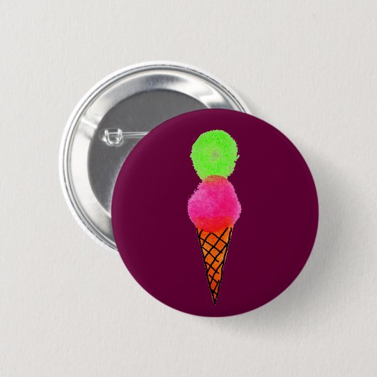Eiscreme Pop Art Button (Vorne & Hinten)