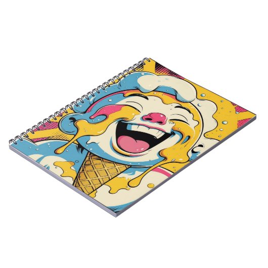 Eiscreme-Pop-Art-Explosion-Notizbuch Notizblock (Linke Seite)