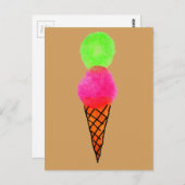 Eiscreme Pop Art Postkarte (Vorne/Hinten)