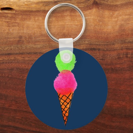 Eiscreme Pop Art Schlüsselanhänger (Vorderseite)