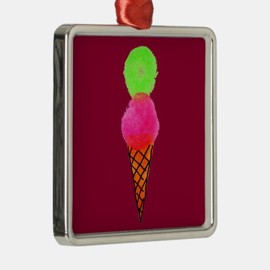 Eiscreme Pop Art Silbernes Ornament (Rechts)