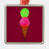 Eiscreme Pop Art Silbernes Ornament (Vorne)